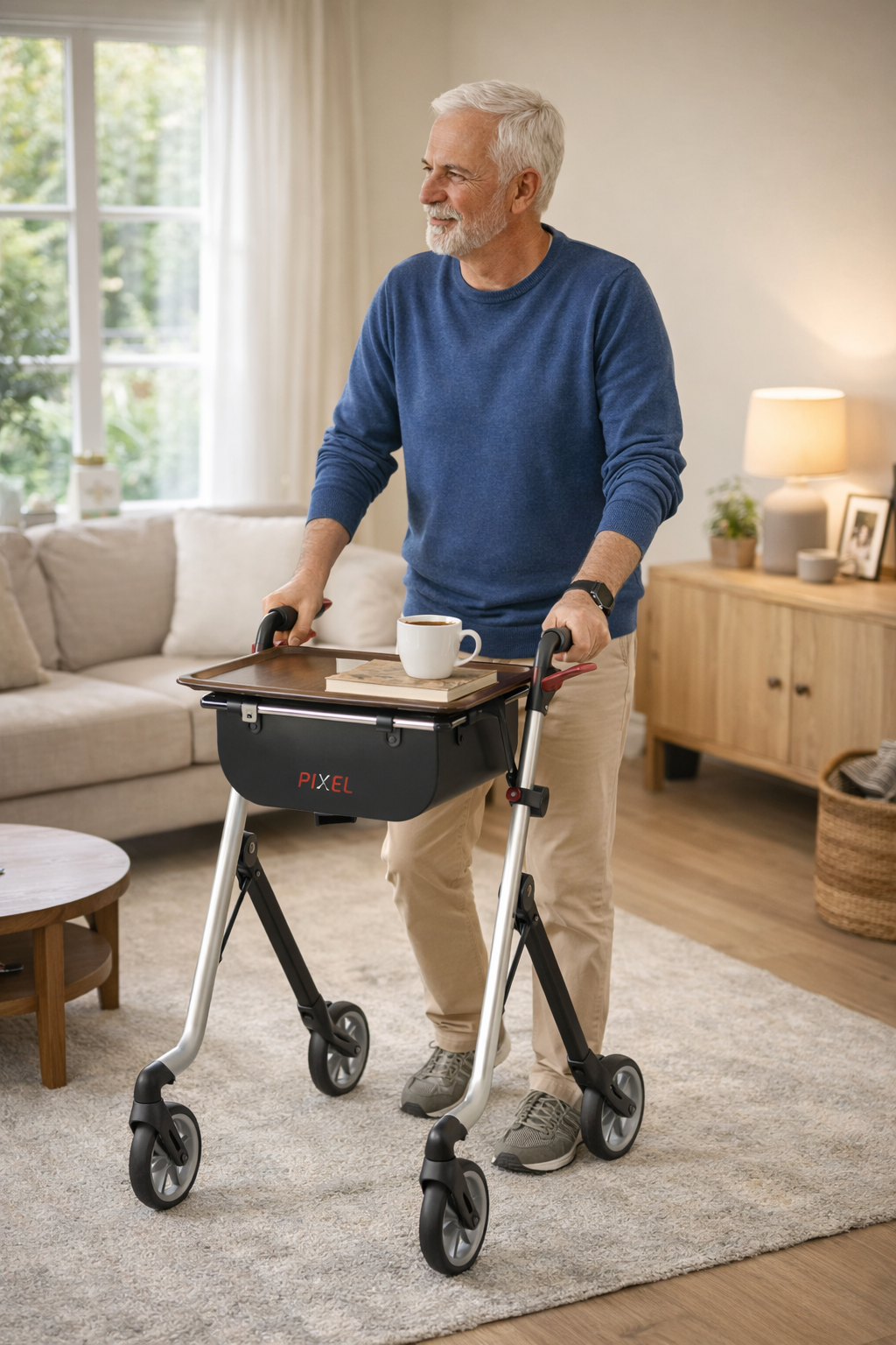 Wohnraumrollator Pixel – extra schmal 54 cm & leicht 5,2 kg
