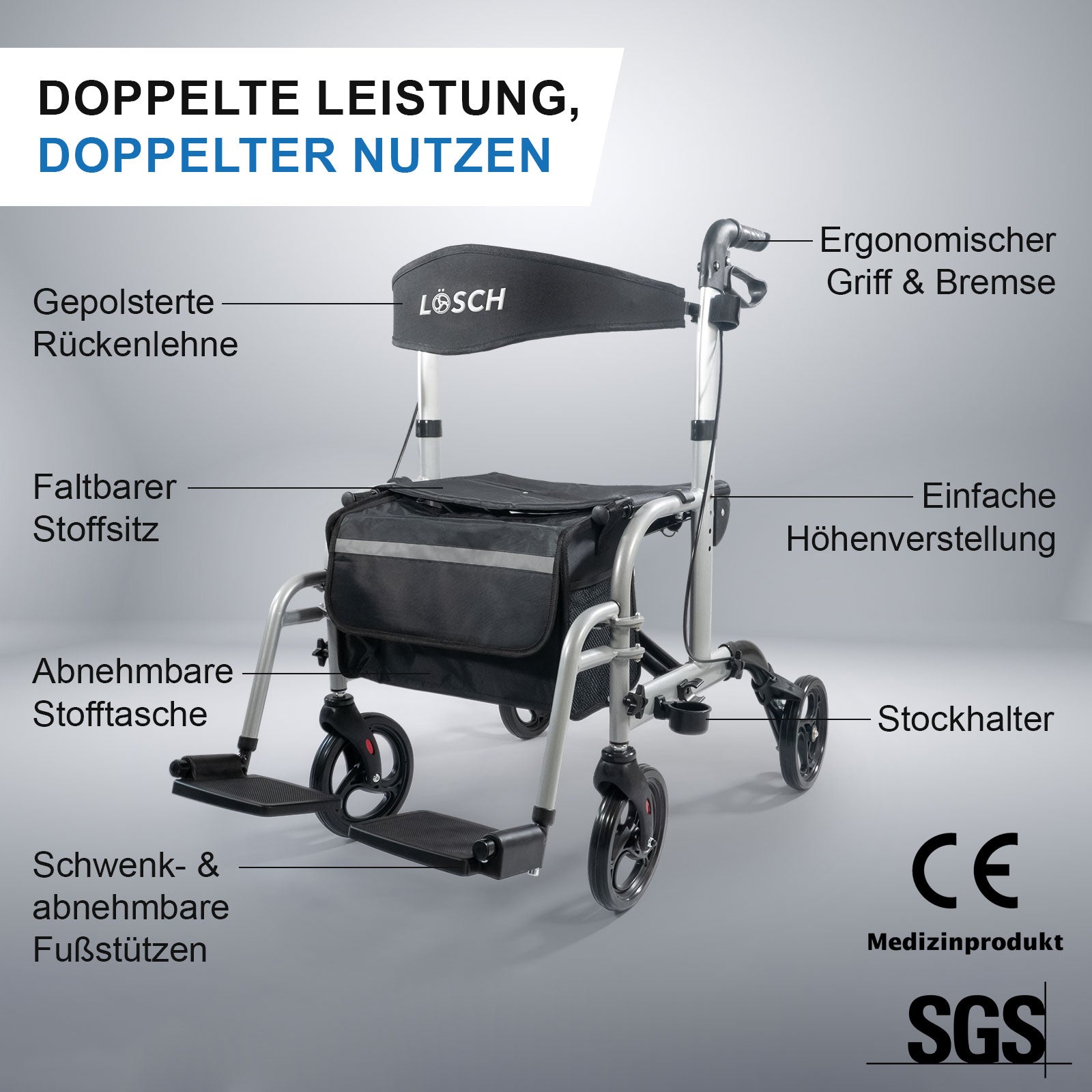 Rollstuhl & Rollator Twin 2in1