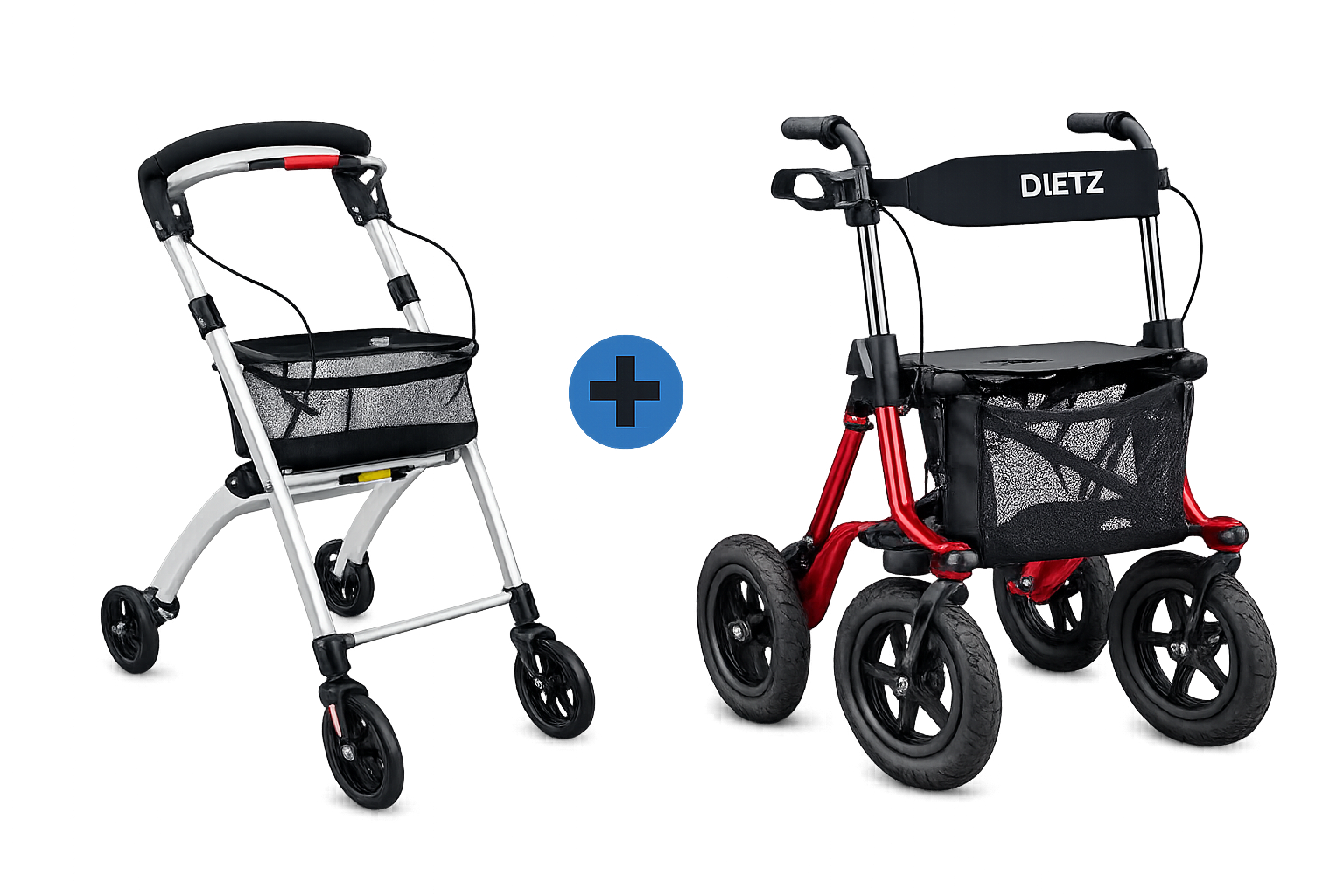 Rollator Set Indoor & Outdoor – Casa Soft & Taima XC mit Komfort-Rückengurt