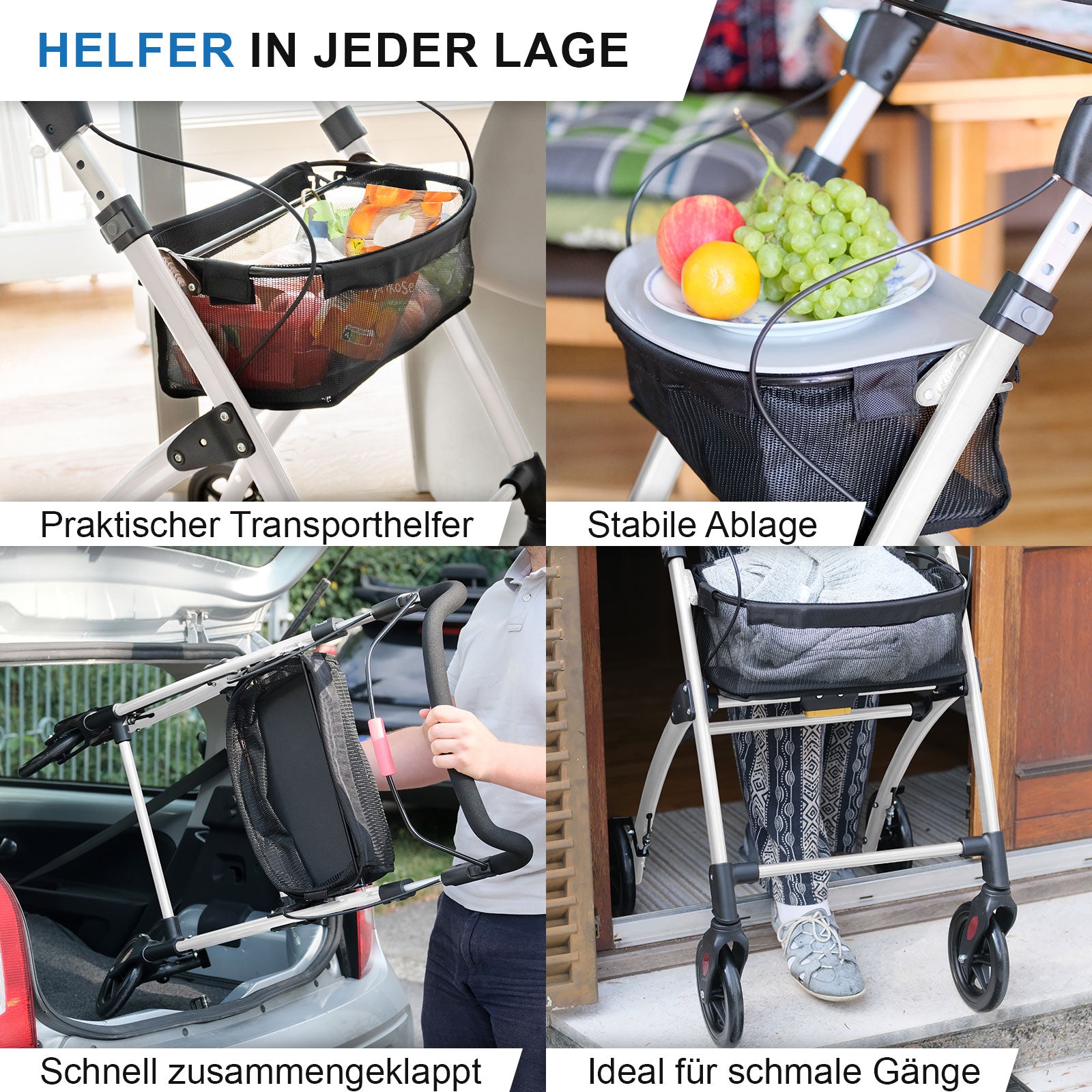 Rollator Casa Soft – kompakt & wendig für Wohnung & Innenräume