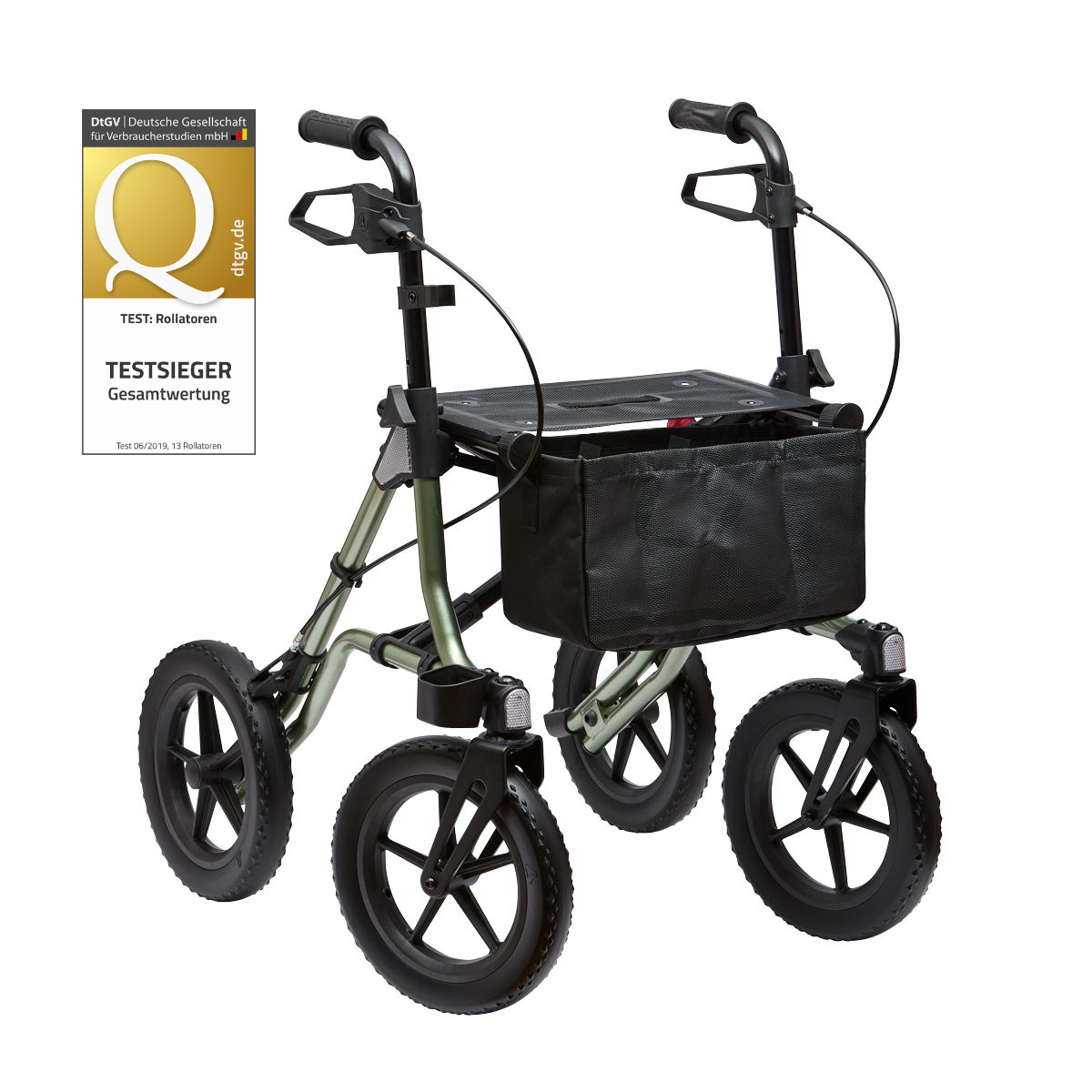 Outdoor Rollator TAiMA XC – Soft PU Tires & High Riding Comfort