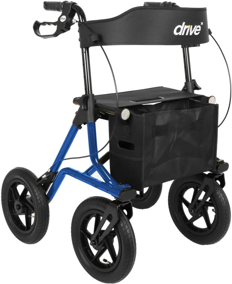 Outdoor Rollator Torro – Incl. Basket, Cane Holder & Backrest | Drive Medical