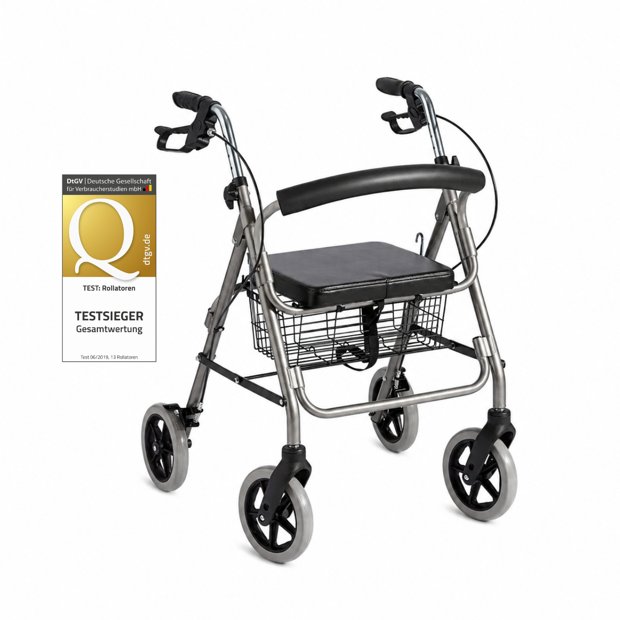 Déambulateur léger (seulement 6,7 kg) avec panier et porte-canne inclus | Trendmobil