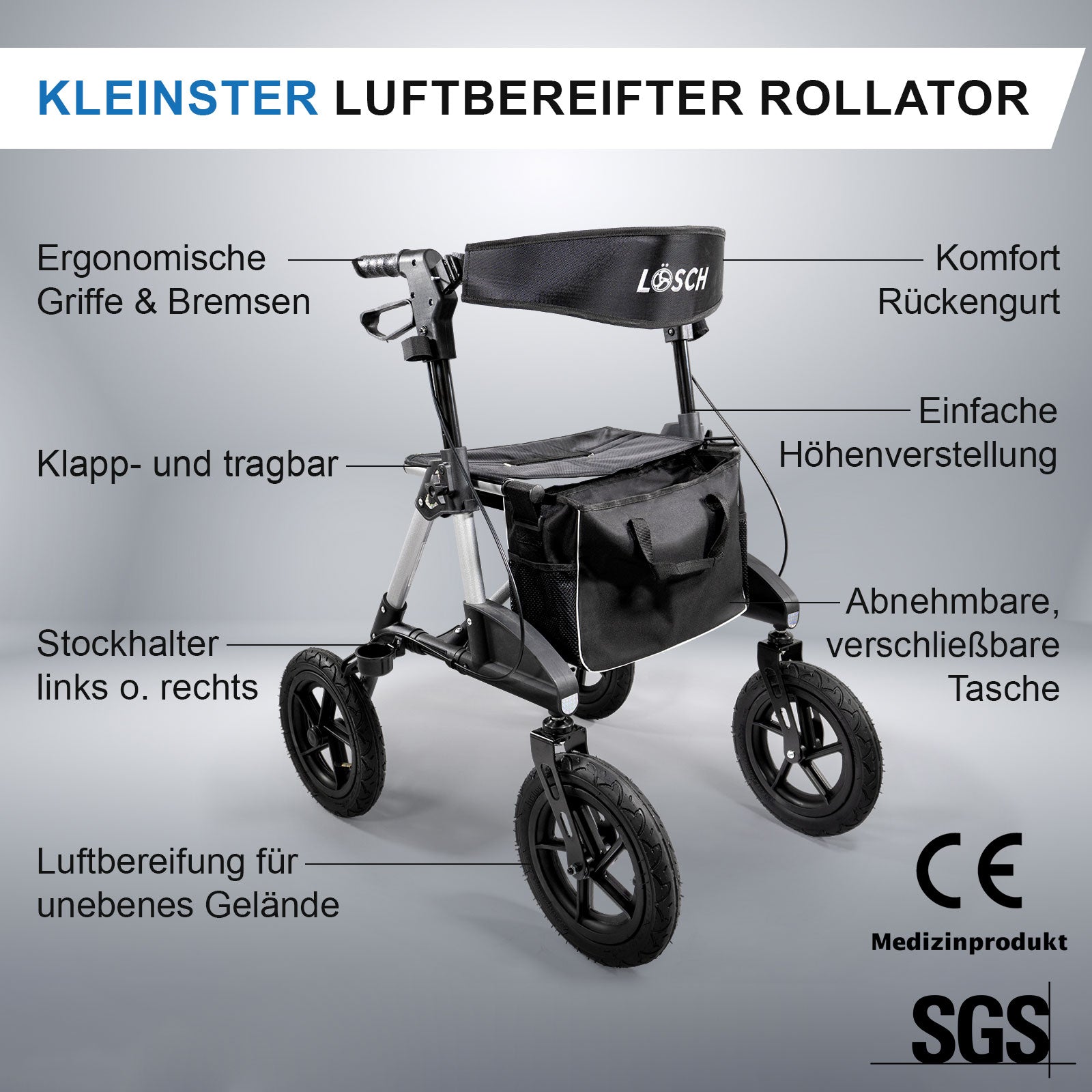 Outdoor-Rollator Tabas (EXTRA LEICHT - 8,65 kg)