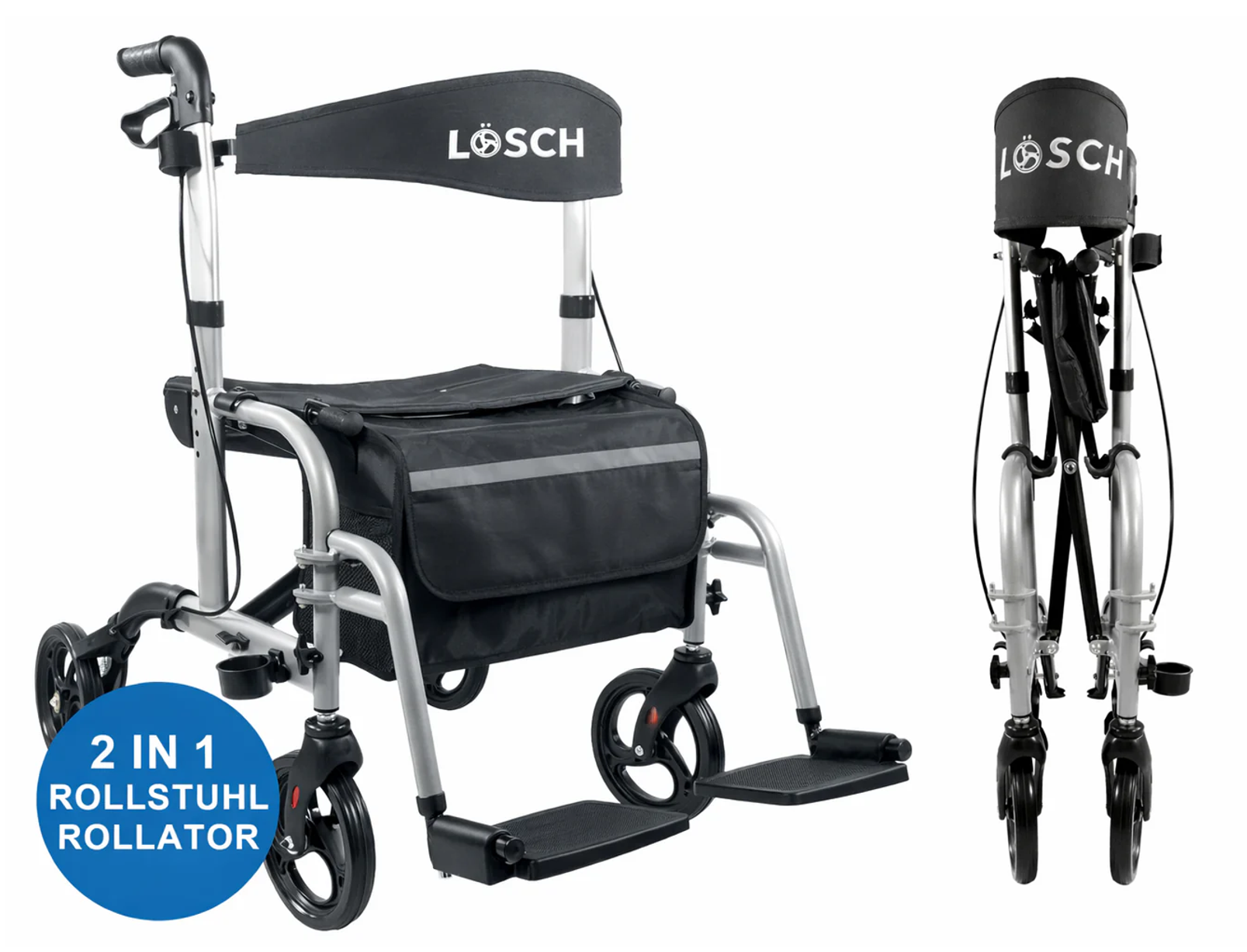 Rollstuhl-Rollator Twin 2in1 – Flexibel, sicher & vielseitig