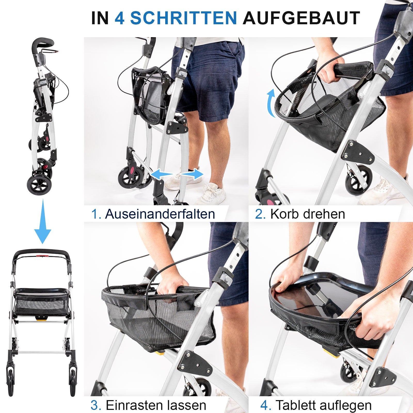 Rollator Casa Soft – kompakt & wendig für Wohnung & Innenräume