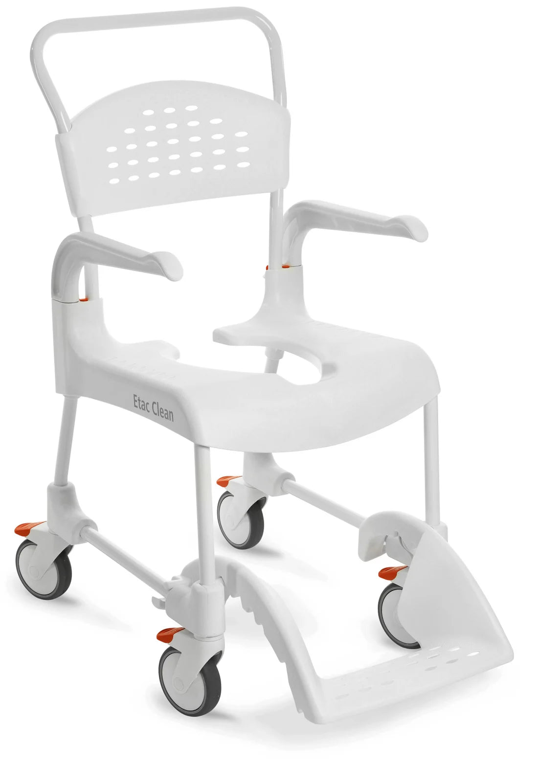Chaise de douche et de toilettes Etac Clean – étroite, sûre et facile d'entretien