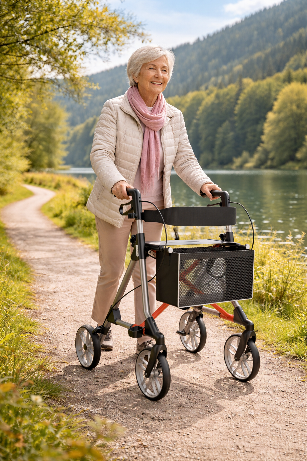 Lightweight Rollator Elan Classic incl. Basket & Cane Holder | Russka